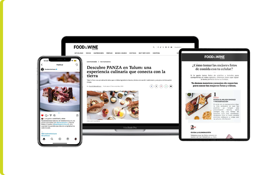 Food & Wine Digital / Social devices